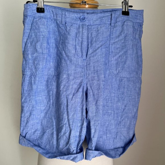 Sportscraft Ladies Light Blue Casual Linen Shorts Size 8 - Picture 2 of 14